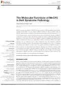 Cover page: The Molecular Functions of MeCP2 in Rett Syndrome Pathology