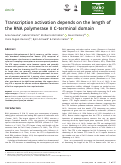 Cover page: Transcription activation depends on the length of the RNA polymerase II C‐terminal domain