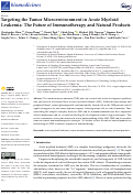 Cover page: Targeting the Tumor Microenvironment in Acute Myeloid Leukemia: The Future of Immunotherapy and Natural Products.