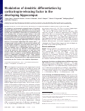 Cover page: Modulation of dendritic differentiation by corticotropin-releasing factor in the developing hippocampus