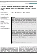 Cover page: A century of climate and land‐use change cause species turnover without loss of beta diversity in California’s Central Valley