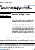 Cover page: Whole genome deconvolution unveils Alzheimers resilient epigenetic signature.