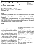 Cover page: Perception of Pure Tones and Iterated Rippled Noise for Normal Hearing and Cochlear Implant Users