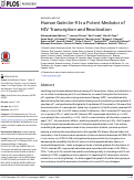 Cover page: Human Galectin-9 Is a Potent Mediator of HIV Transcription and Reactivation