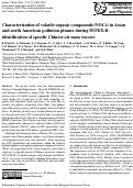 Cover page: Characterization of volatile organic compounds (VOCs) in Asian and north American pollution plumes during INTEX-B: identification of specific Chinese air mass tracers