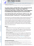 Cover page: Secondary Analysis of RTOG 9508, a Phase 3 Randomized Trial of Whole-Brain Radiation Therapy Versus WBRT Plus Stereotactic Radiosurgery in Patients With 1-3 Brain Metastases; Poststratified by the Graded Prognostic Assessment (GPA)