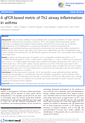 Cover page: A qPCR-based metric of Th2 airway inflammation in asthma