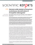 Cover page: Genome-wide analysis of long-term evolutionary domestication in Drosophila melanogaster.