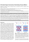 Cover page: 3D Covalent Organic Frameworks of Interlocking 1D Square Ribbons