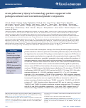 Cover page: Acute pulmonary injury in hematology patients supported with pathogen-reduced and conventional platelet components.