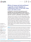 Cover page: Effects of mango and mint pod-based e-cigarette aerosol inhalation on inflammatory states of the brain, lung, heart, and colon in mice