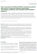 Cover page: Gene expression profiling identifies responsive patients with cancer of unknown primary treated with carboplatin, paclitaxel, and everolimus: NCCTG N0871 (alliance) †