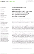 Cover page: Seasonal variation of endogenous adrenocorticotropic hormone concentrations in healthy non-geriatric donkeys in Northern California.