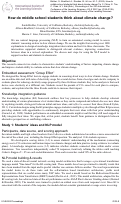 Cover page: How do middle school students think about climate change?