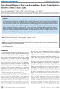 Cover page: Functional Maps of Protein Complexes from Quantitative Genetic Interaction Data
