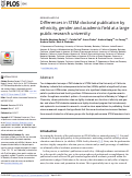 Cover page: Differences in STEM doctoral publication by ethnicity, gender and academic field at a large public research university