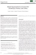 Cover page: Missed Opportunities for Universal HIV Screening in Primary Care Clinics