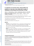 Cover page: A comparison of conversion rates, clinical profiles and predictors of outcomes in two independent samples of individuals at clinical high risk for psychosis in China.