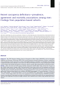 Cover page: Recent sarcopenia definitions—prevalence, agreement and mortality associations among men: Findings from population‐based cohorts