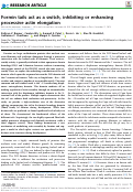 Cover page: Formin tails act as a switch, inhibiting or enhancing processive actin elongation.