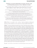 Cover page: Defining ecosystem thresholds for human activities and environmental pressures in the California Current