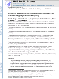 Cover page: Childhood maltreatment is associated with increased risk of subclinical hypothyroidism in pregnancy