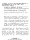 Cover page: Developmental Processes Associated With Longitudinal Declines in Parental Responsibility and Adherence to Type 1 Diabetes Management Across Adolescence