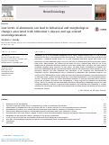 Cover page: Low levels of aluminum can lead to behavioral and morphological changes associated with Alzheimer's disease and age-related neurodegeneration