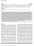 Cover page: Antipsychotic-induced weight gain and metabolic effects show diurnal dependence and are reversible with time restricted feeding