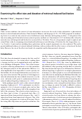 Cover page: Examining the effect size and duration of retrieval-induced facilitation