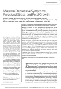 Cover page: Maternal Depressive Symptoms, Perceived Stress, and Fetal Growth