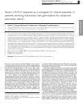 Cover page: Serum CA19-9 response as a surrogate for clinical outcome in patients receiving fixed-dose rate gemcitabine for advanced pancreatic cancer.