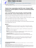 Cover page: “Goals of Care Conversations Don't Fit in a Box”: Hospice Staff Experiences and Perceptions of Advance Care Planning Quality Measurement