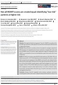 Cover page: Not all HEART scores are created equal: identifying “low‐risk” patients at higher risk