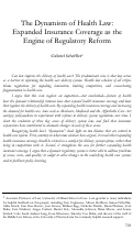 Cover page: The Dynamism of Health Law: Expanded Insurance Coverage as the Engine of Regulatory Reform