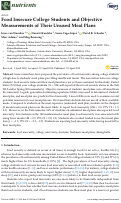 Cover page: Food Insecure College Students and Objective Measurements of Their Unused Meal Plans