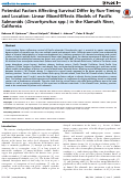 Cover page: Potential Factors Affecting Survival Differ by Run-Timing and Location: Linear Mixed-Effects Models of Pacific Salmonids (Oncorhynchus spp.) in the Klamath River, California