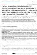 Cover page: Psychometrics of the Concise Health Risk Tracking Self-Report (CHRT-SR16) Assessment of Suicidality in a Sample of Adults with Moderate to Severe Methamphetamine Use Disorder: Findings from the ADAPT-2 Randomized Trial