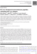 Cover page: De novo designed transmembrane peptides activating the α5β1 integrin.