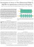 Cover page of Investigation of Arrays of Two-Dimensional High-$T_\text{C}$ SQUIDs for Optimization of Electrical Properties