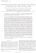 Cover page: Carbon control on terrestrial ecosystem function across contrasting site productivities: the carbon connection revisited