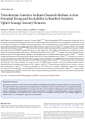 Cover page: Tetrodotoxin-Sensitive Sodium Channels Mediate Action Potential Firing and Excitability in Menthol-Sensitive Vglut3-Lineage Sensory Neurons