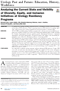 Cover page: Analyzing the Current State and Visibility of Diversity, Equity, and Inclusion Initiatives at Urology Residency Programs