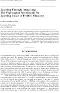 Cover page: From learning to interacting: the experience of Perezhivanie in a beginner Italian student’s use of the Schemas of a Complete Orienting Basis of Action (SCOBAs)