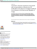 Cover page: Correction: Zoonotic risk factors associated with seroprevalence of Ebola virus GP antibodies in the absence of diagnosed Ebola virus disease in the Democratic Republic of Congo