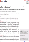 Cover page: Engineering Kluyveromyces marxianus as a Robust Synthetic Biology Platform Host