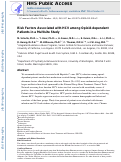 Cover page: Risk Factors Associated with HCV Among Opioid-Dependent Patients in a Multisite Study