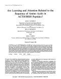 Cover page: Are learning and attention related to the sequence of amino acids in ACTH/MSH peptides?