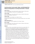 Cover page: Food Insecurity, Socioeconomic Status, and HIV-Related Risk Behavior Among Women in Farming Households in Tanzania