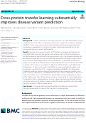 Cover page: Cross-protein transfer learning substantially improves disease variant prediction.